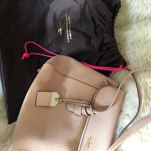 Kate Spade Light Pink Soft Pebbled Leather Flap Shoulder Bag with Dustbag